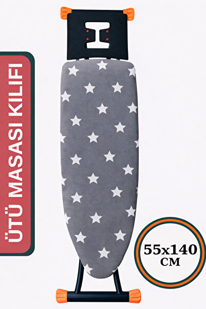 Ironing Board Case Large Drawstring Stopper Felted Case Cover Cloth 55x140cm GRAY STAR