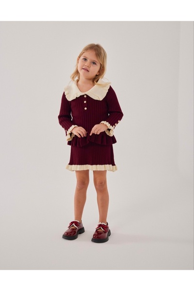 Store Kız Çocuk Triko Taşlı Etek takım