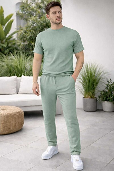 BRLKN Men's Bürümcük T-Shirt Tracksuit Set Alaçati Style