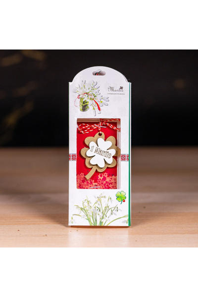 Creators of Crafts Martisor Din Lemn Handmade - Model Trifoi "1 Martie"