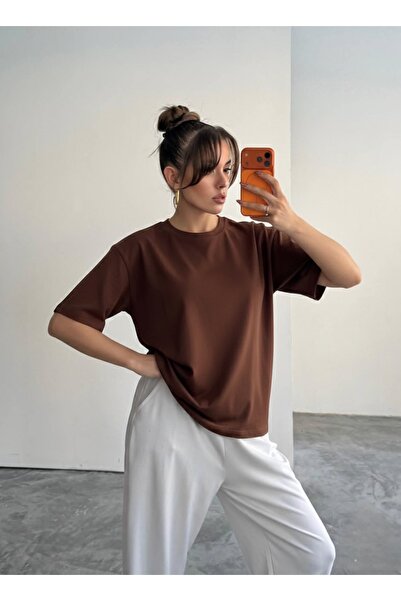 Buteks Unisex Bitter Brown Βαμβακερό T-Shirt Α-Ποιότητας, Slimfit, με λεπτή ε...