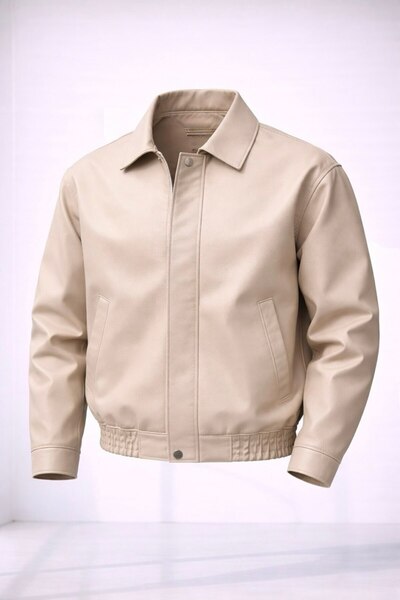 LUMAST Bol Kalıp Oversize Bomber Retro Textured Leather Jacket
