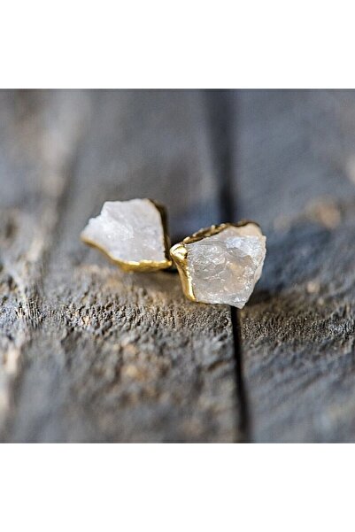 Ezera Stone Earrings Quartz Transparent, 18K Gold Plated