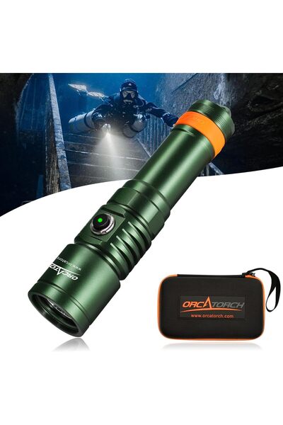 Orcatorch D710 Scuba Diving Light, 3000 Lumens Super Bright Underwater Flashl...