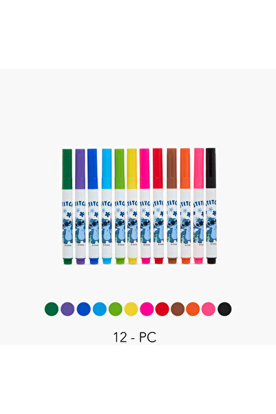 Disney مجموعة أقلام رسم قابل للغسل مكونة من 12 قطعة بنقشة غرز