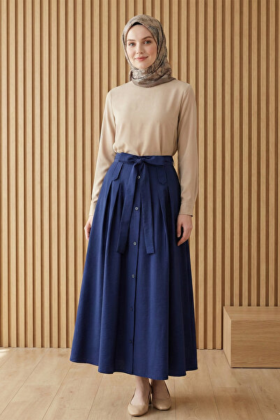 FERHEL Fustă - Bleumarin - Lung