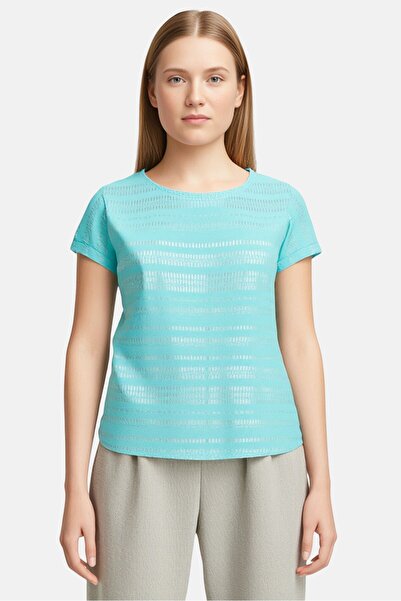 Amara Reya Women Crew Neck Short Sleeve Metallic T-Shirt, Multicolor