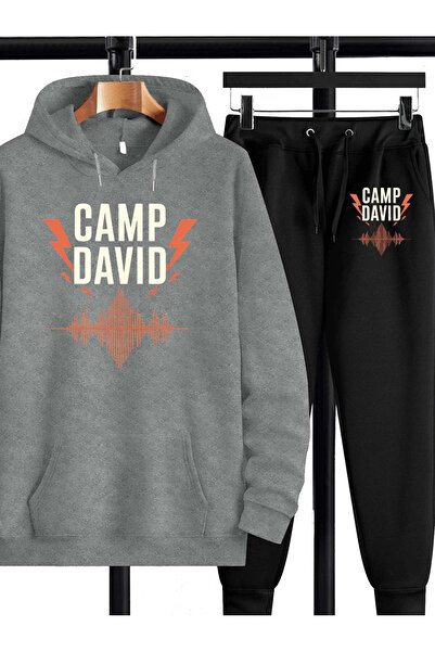 Rayan & Hoor Style Sweatshirt Set Sweatshirt Camp Printed Oversize Hooded Hoodie