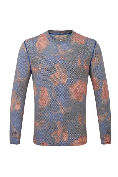 Ronhill Bluza alergare barbati Tech Golden Hour FW 2024-Albastru/Portocaliu-XL