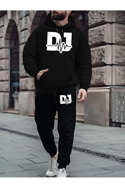 Rayan & Hoor Style Dj printed hooded sweatset - hooded sweatshirt top and bot...