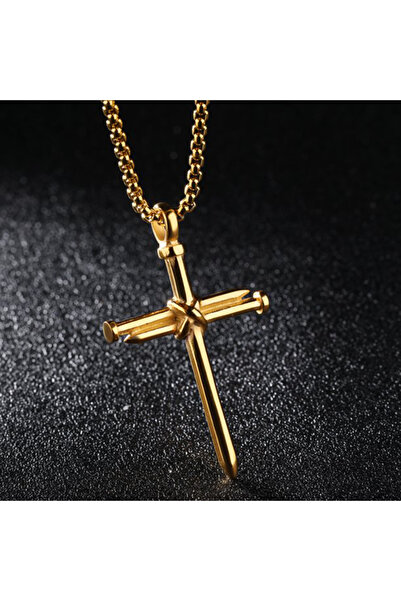 EFAYN.RO Lant cu pandantiv cruce. model cross, auriu, unisex, EFAYN