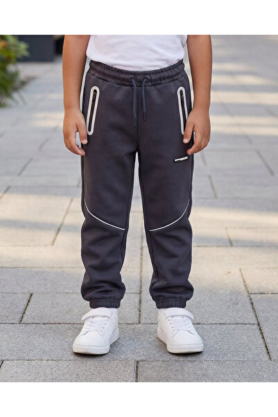 REDTAG Boys Charcoal Rag-Length Sleeve Tee