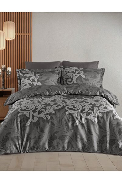 NazeninHome Satin 100% Cotton Double Duvet Cover Set with Elastic Sheets |   ...