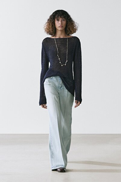 Massimo Dutti Yüksek bel palazzo jean