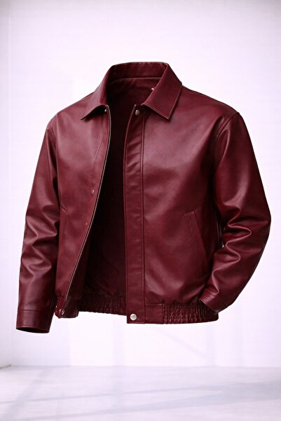 LUMAST Bol Kalıp Oversize Bomber Retro Textured Leather Jacket