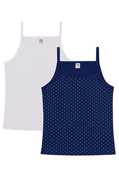 Civil Girls Blue-White 2-10 Years Old Girls' 2-Piece Undershirt - Standard 4-...