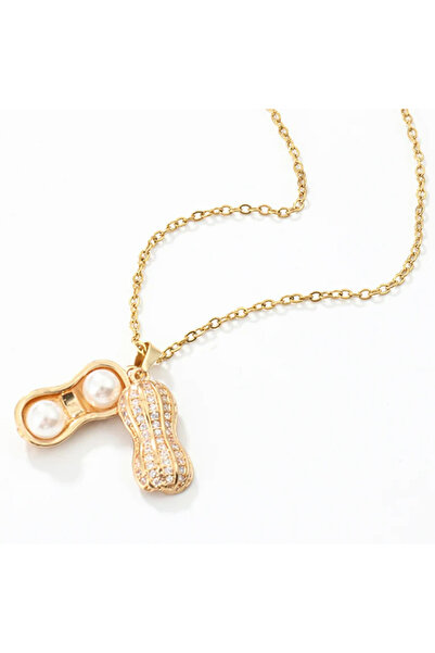 EFAYN.RO Lant dama, pandantiv aluna cu margelute, model haios, reglabil, auri...