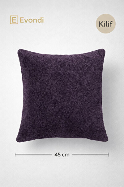 Evondi Mürdüm Kırlent Kılıfı 45x45 – Yumuşak Dokulu Silinebilir Kumaş, Dekora...