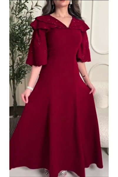 Cutie فستان أنيق باللون الخمري الراقي