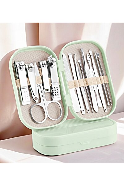 gaman 14 Parça Su Yeşili, Özel Kutuda Törpülü Paslanmaz Çelik Manikür Pedikür...
