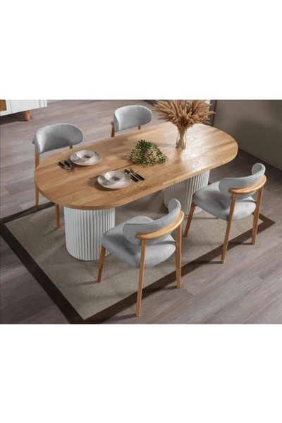 Has Grup Masa Sandalye Bohem Masa Takımı Ahşap Masa Takımı 6 Kişilik Masa San...