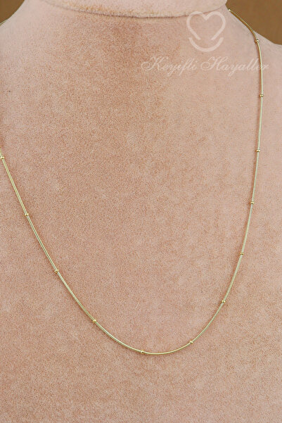 Keyifli Hayaller Xuping Kolye - Vip Xuping İnce Minimal Dorika Zincir 14K Gol...