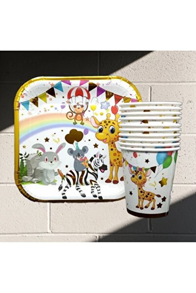 GIA'S WORLD 10 plate plus 10 cup set disposable kids party