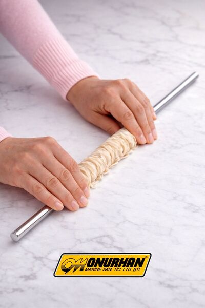 Onurhan Paslanmaz Çelik İnce Burma Baklava Oklavası