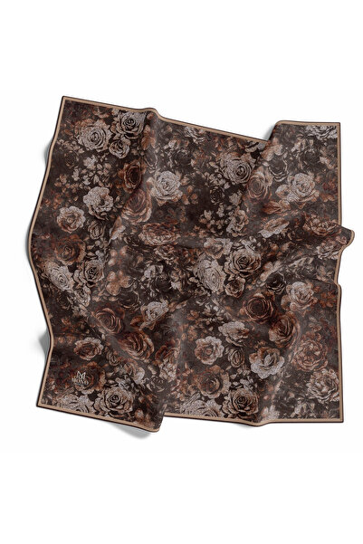 İpekal Organic Scarf with Rose Pattern 1002-13