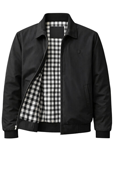 SİVAİST Men's Black Regularfit Bonded Fabric Classic Collar Seasonal & Summer...