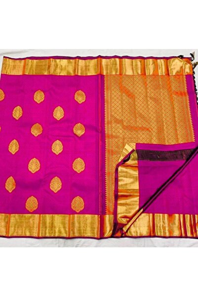 MYSMAR Pink Lichi Silk Saree - MAF3022 | Pink