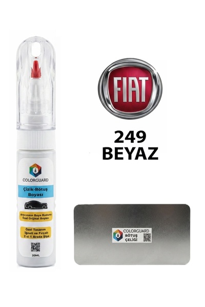 COLORGUARD FIAT-TOFAŞ 249 Beyaz 2 in 1 Özel Tasarım Şişe Rötuş Boyası ve Prof...