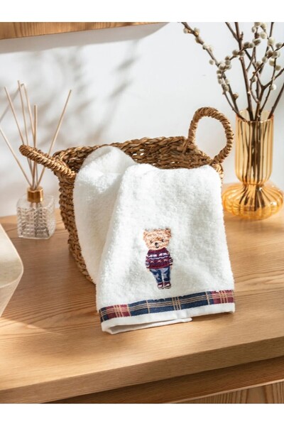 LC Waikiki LCW HOME Ekru Ayı Teddy Nakışlı Yüz Havlusu 50x80 Cm