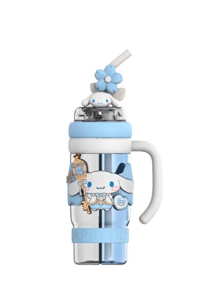 SANRIO Large Water Bottle with Straw – 1300ml Cute Handle Tumbler for Kids