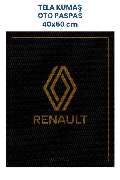 Balkan Tela Kumaş Suya Dayanıklı 40x50cm Renault Uyumlu 50Adet Oto Paspas Siy...