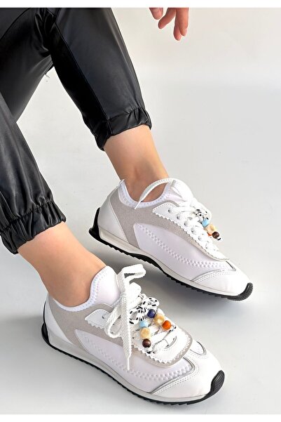 Zerenyus ZRNE-008 Premium Λευκά Γυναικεία Αθλητικά Παπούτσια με Κορδόνια