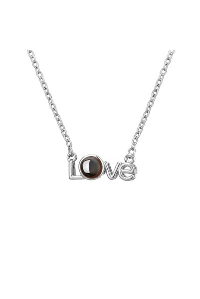 EFAYN.RO Women's necklace, projection I love you in 100 languages, love penda...
