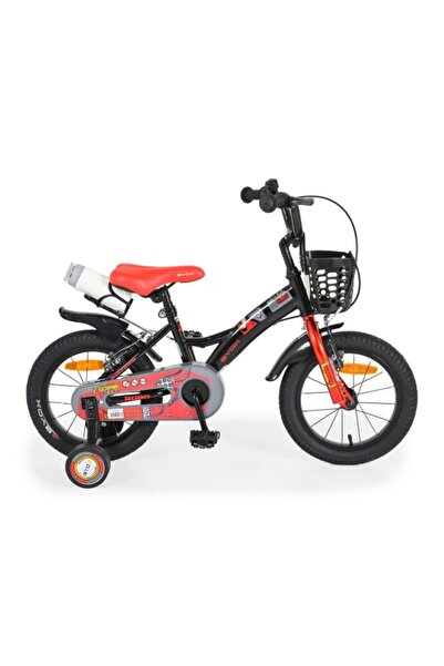 byox Robo Black 14 Inch Children's Bicycle, 3-7 Years, V-Brake, Training Wheels