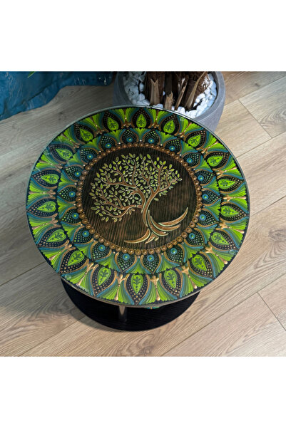 Ezera Mandala Decorative Table "Tree of Life" – 40 cm, 2 levels, hand-painted...