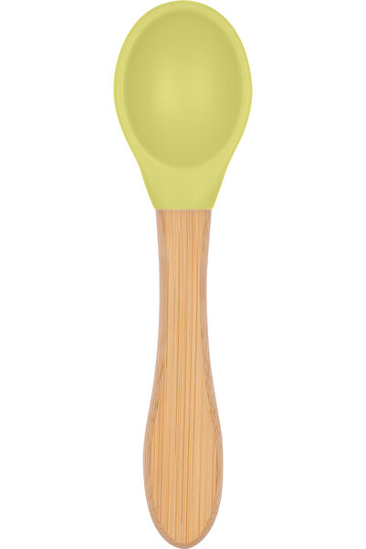 Moki Bamboo Handle Silicone Feeding Spoon Pond Green