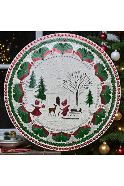 Ezera Vis de iarnă - Tablou Mandala pictat manual - 30 cm