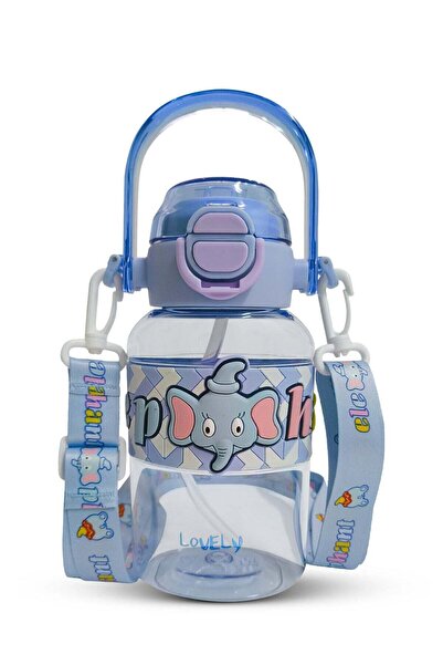 BAYBEE 650ml Kids Water Bottle with Straw, BPA-Free Leakproof Sipper Blue