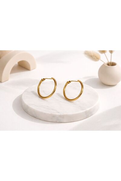 Archhazel Jewelery حلق من الفولاذ الذهبي - لا يتأكسد