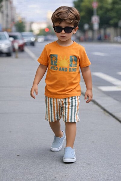 ciklet kids Boy's Summer Top and Bottom Two-Piece Set