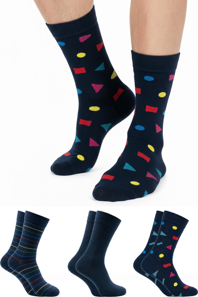 KARDEŞLER ÇORAP Men's Multicolored Patterned Socks 4-Pack