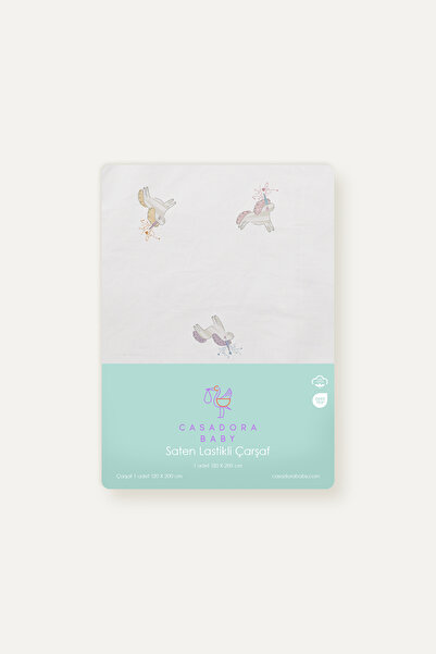 Casadora Baby Astra 100% Organic Cotton Satin Baby Fitted Sheet - 80X140 cm