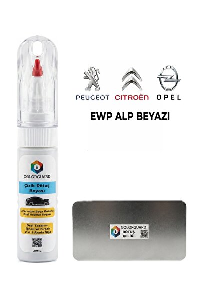 COLORGUARD Peugeot-Citröen-Opel EWP Alp Beyazı 2 si 1 Arada Şişe Rötuş Boyası...