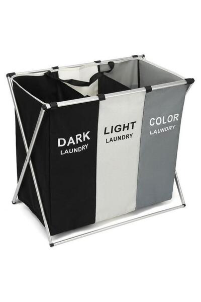 MTL 3-Grid Dirty Cloth Laundry Basket Storage
