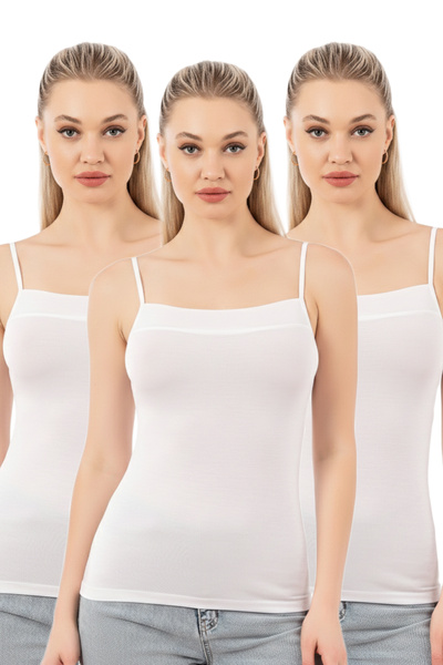 ÖZKAN underwear Özkan 2041 3-Pack Women's Viscose Collar Satin Detailed Stret...