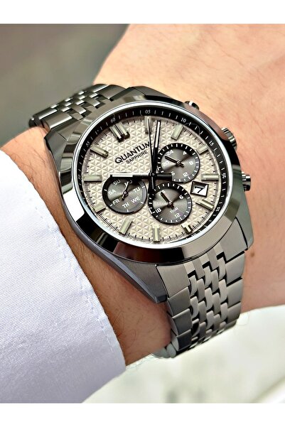 Quantum Functional Smoked Color Sapphire Glass Steel Band Steel Case Men's Wr...